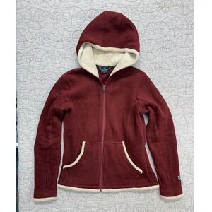 KÜHL Fleece Hoodie Burgundy Alfpaca Sherpa Lined / Women's Small